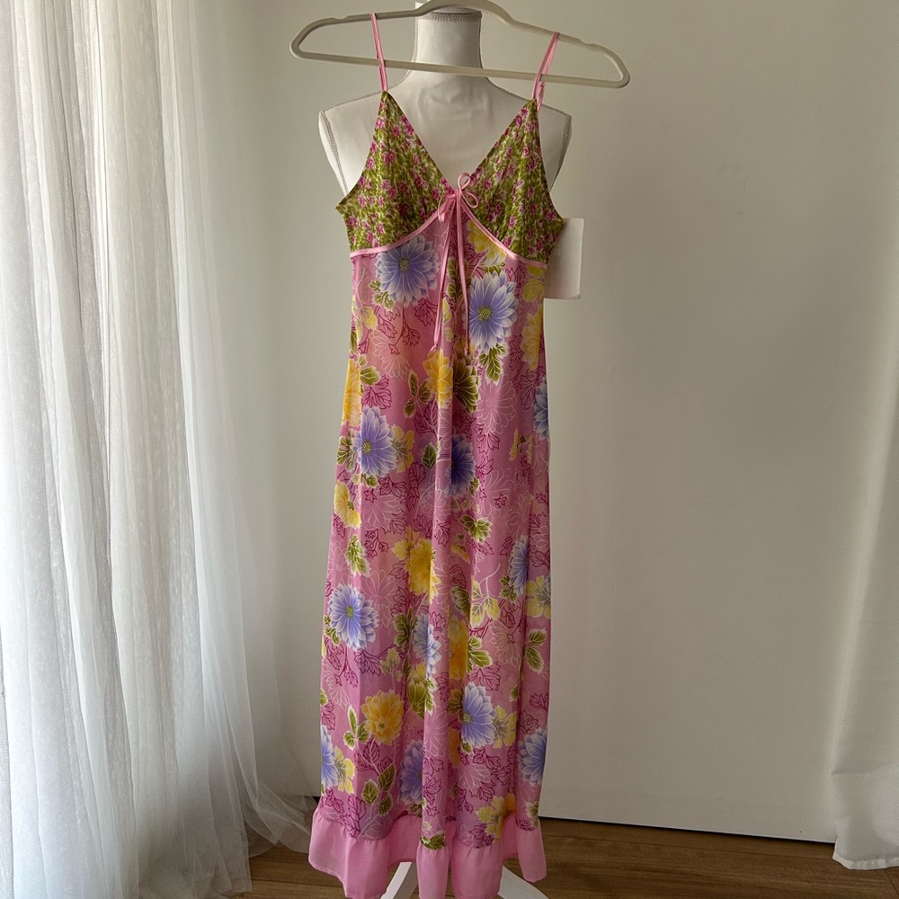 Floral Pink Slip Dress